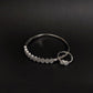 Cubic circle Silver Bangle with Ring