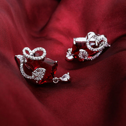 Ruby Red Drop Earrings
