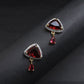 Crimson Triangular Earrings