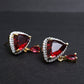 Crimson Triangular Earrings