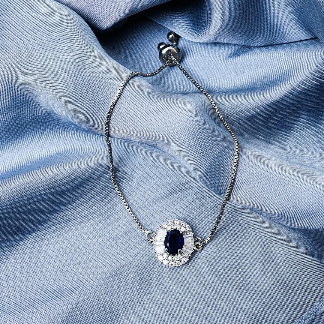Silver Midnight Blue Charm Bracelet