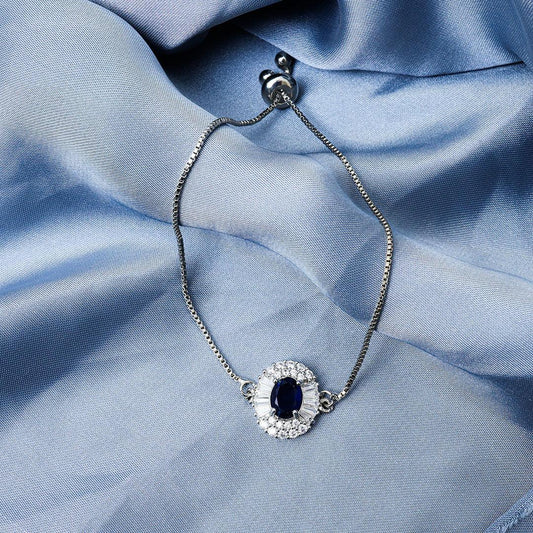 Silver Midnight Blue Charm Bracelet