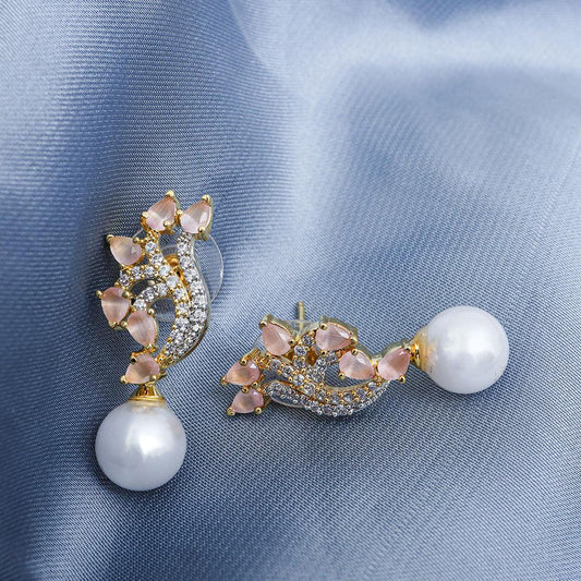 Pink Lily Pearl Earrings