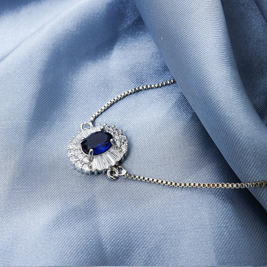 Silver Midnight Blue Charm Bracelet