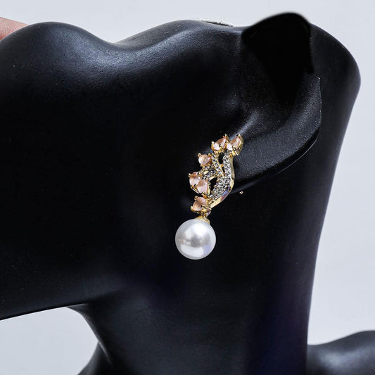Pink Lily Pearl Earrings
