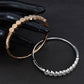 Cubic Circle Gold Rose Bangle with Ring