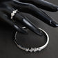 Silver Sparkle Bangle with Ring