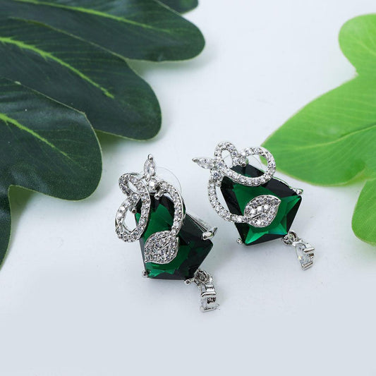 Deep Green Drop Earrings