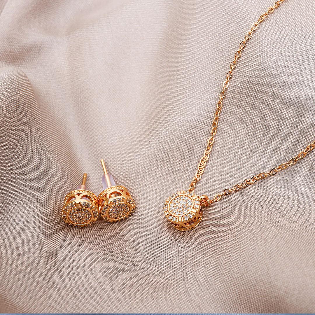 Elegant Golden Pendant Set