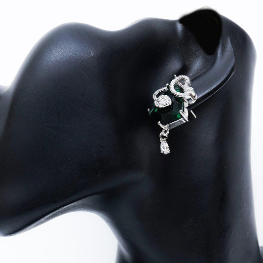 Deep Green Drop Earrings