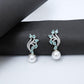 Aqua Lily Pearl Earrings