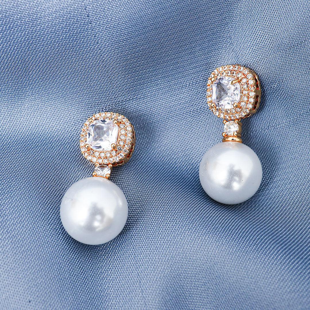 Crystal Pearl Whisper Earrings