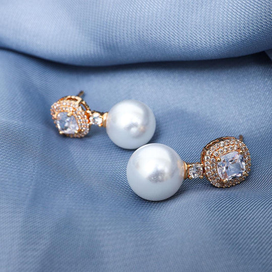 Crystal Pearl Whisper Earrings